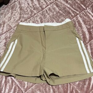 Stylish Tan Women's Shorts with White Accents